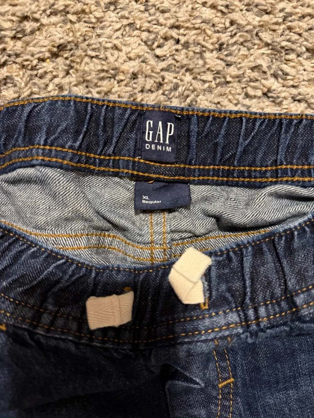 GAP Boys Dark Blue Knit-Waist Denim Shorts